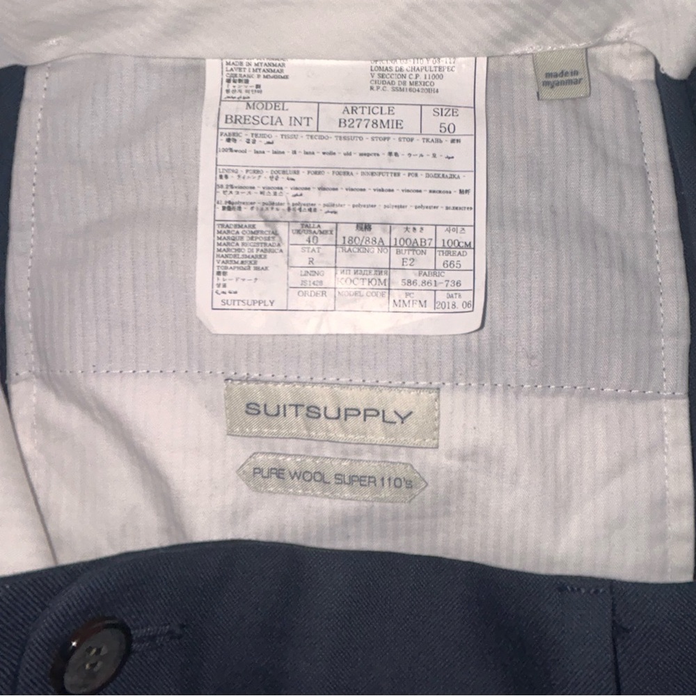 Suitsupply Pure Wool Super 110’s dress pants size 50/US 34 - Picture 6 of 9